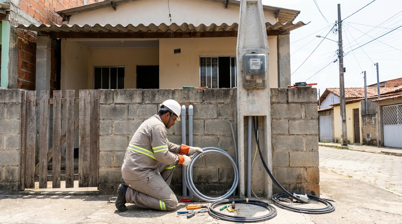 Instalacao de padrao de energia residencial em Palhoça‑SC