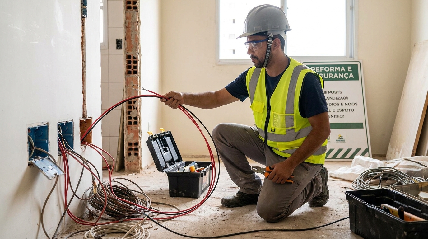 Troca de fiacao eletrica em Palhoça‑SC
